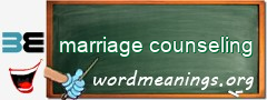 WordMeaning blackboard for marriage counseling